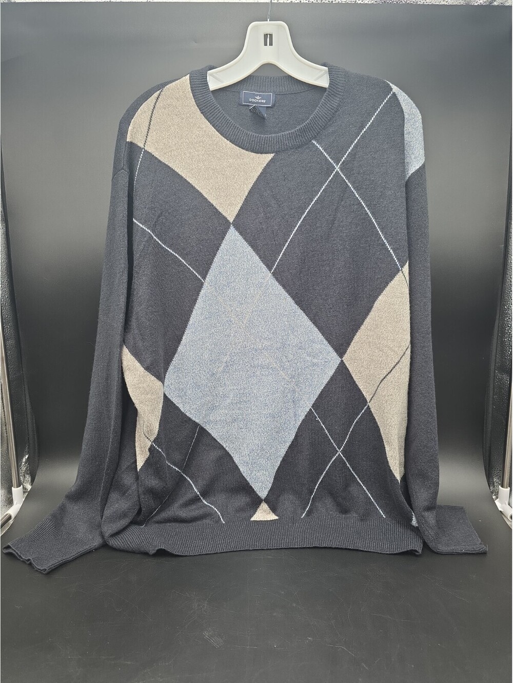 Dockers Men's Black Sweater W/ Diamonds Design Extra Soft Size 2XL #1